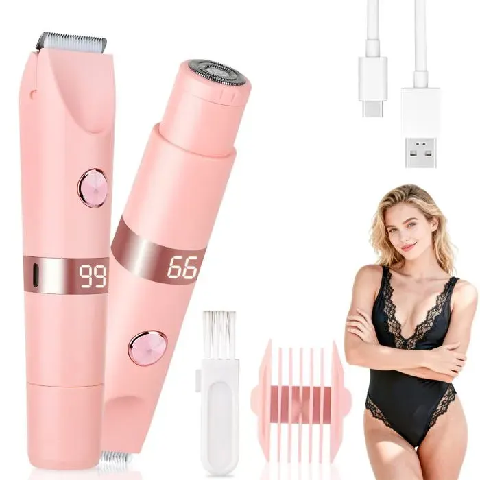 Rasoir électrique / épilateur - GRANDSALEY - Épilateur 4-en-1 - IPX7 étanche - Écran LED - Rechargeable sans fil