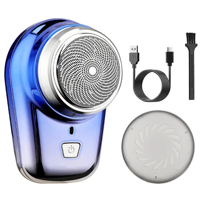 Rasoir électrique étanche mini rasoir de voyage pour homme multifonction rechargeable - FAMICAM - rasoir à barbe pour voiture cade — coloris Bleue