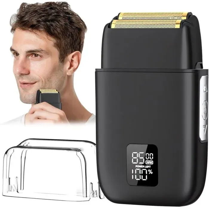 Rasoir électrique étanche - Virex® - Sans fil - Rasage humide et sec - Écran LED - Rechargeable par USB - IPX7