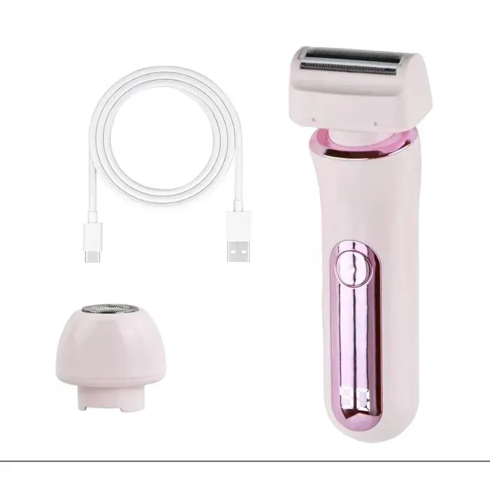 Rasoir électrique femme 2 en 1 - 1 pièce humide/sec - Pour visage aisselles maillot Cuneary