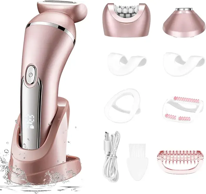 Rasoir électrique Femme - 3 en 1 - Étanche - Rechargeable - 2 vitesses - LED