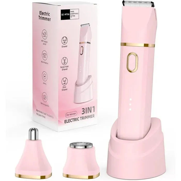 Rasoir Electrique Femme 3 en 1 Tondeuse électrique Femme Rasoir Pour Poils du Nez Pour Femmes Jambes Bras et Nez