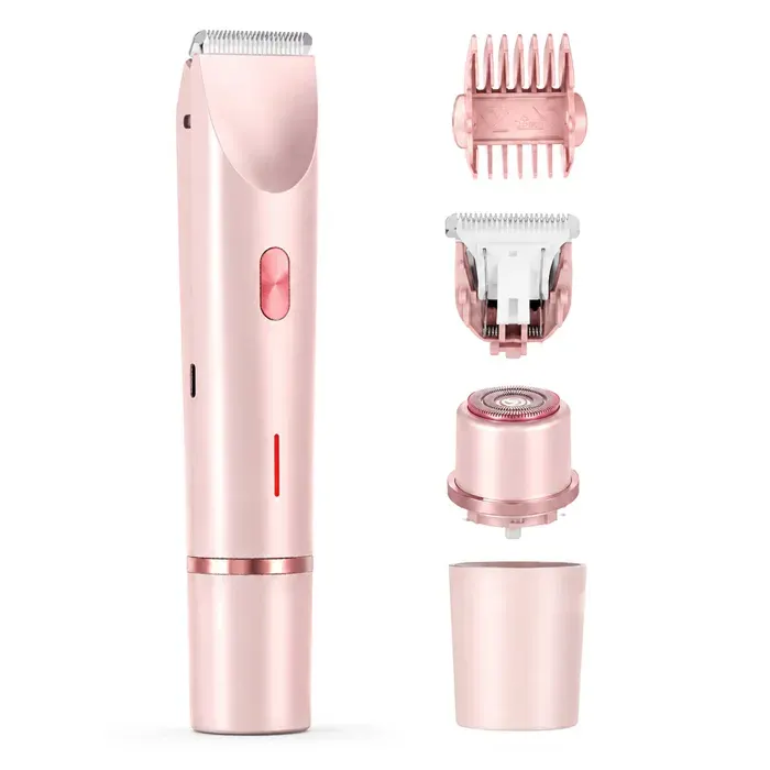 Rasoir electrique femme 400mah - TepidBee - ipx7 2 en 1 wet dry tondeuse rechargeable pour femme à 2 têtes pour visage corps aisse