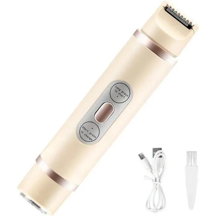 Rasoir électrique femme - - Double tête - Étanche - Rechargeable USB - Portable - Pour jambes et corps Femeo — coloris Beige