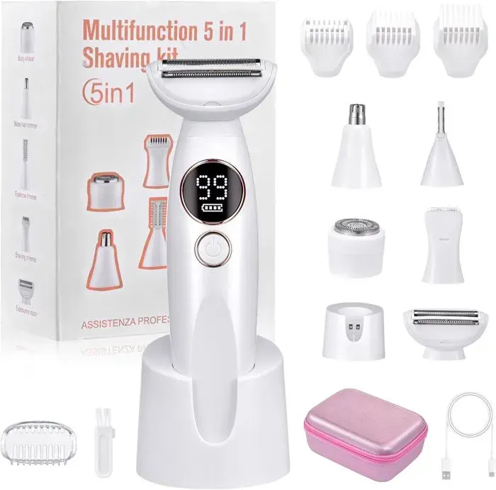 Rasoir Électrique Femme - HOUSE OF HARLOW 1960 - 5 en 1 - IPX7 - Autonomie 60 min - Tête Lavable