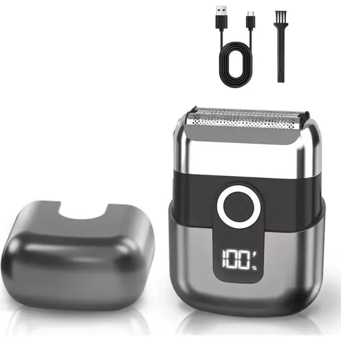 Rasoir Électrique Homme Grille IPX7 Sans Fil - 3 Lames Flottantes Écran LED USB-C Voyage Maison
