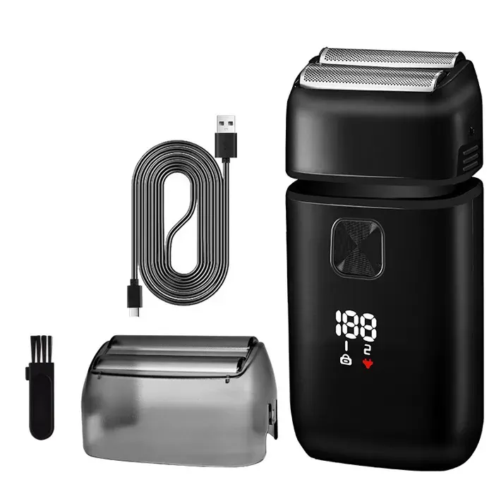 Rasoir Électrique Homme Grille Tondeuse Rétractable 120min Étanche USB-C Lames Flexibles 1 Pièce