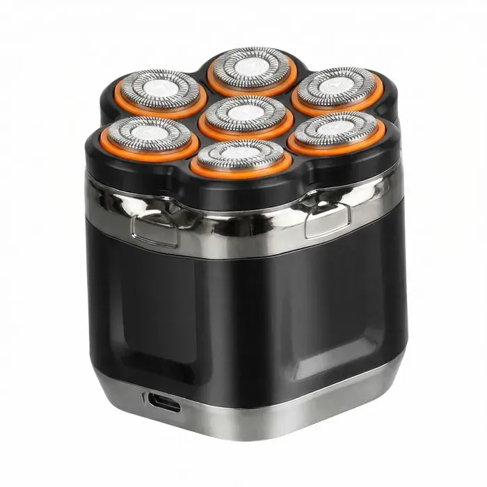 Rasoir Électrique Homme - Spécial Crâne Rasé - 2 Têtes Flottantes - Écran LED - Étanche IPX7 - 120 Min Autonomie - Coffret Cadeau