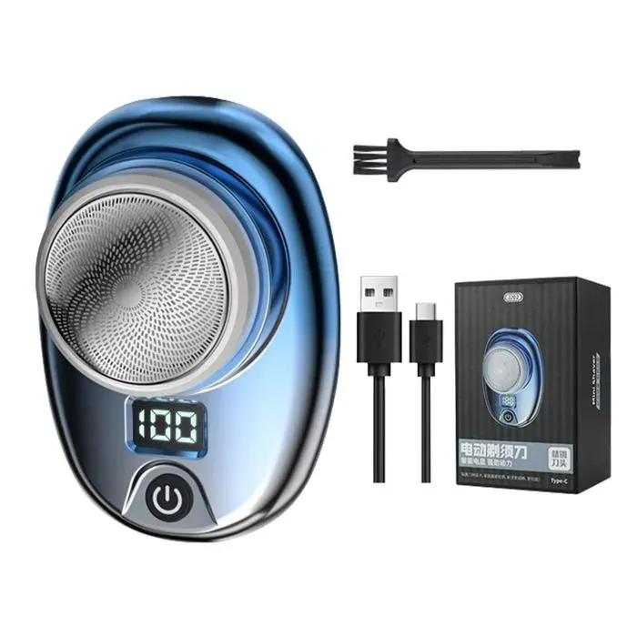 Rasoir Électrique Homme Tondeuse à Barbe Portable USB Rechargeable Affichage Numérique Maison/Voyage Cuneary
