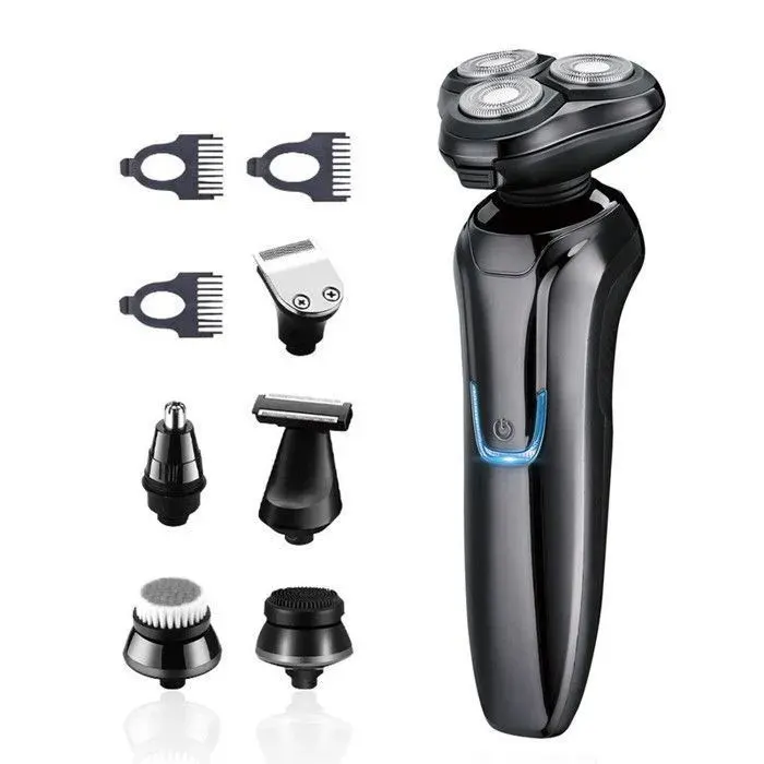 Rasoir Électrique Hommes 3D Rasoir Homme avec Tondeuse à Barbe 6-en-1 IPX6 100% étanche Wet&Dry LCD Vert foncé#No RASOIR ELECTRIQUE