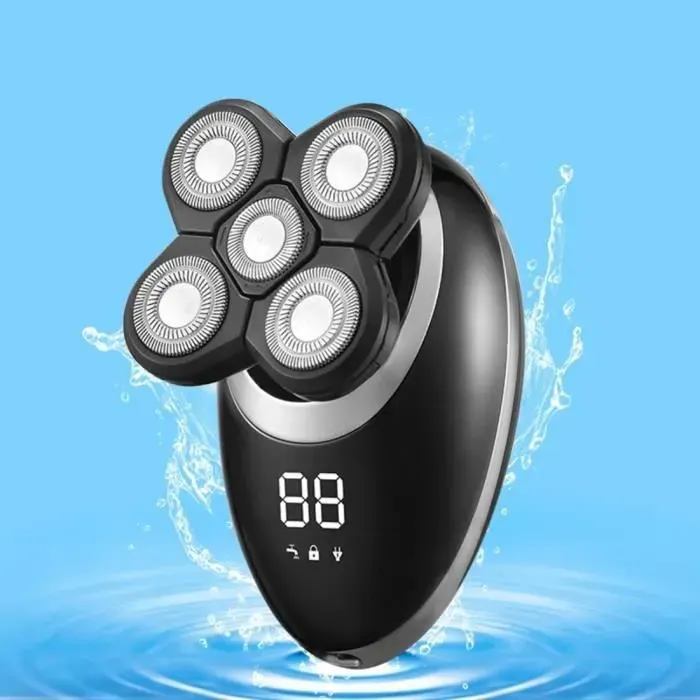 Rasoir électrique Hommes Intelligente Tondeuse Barbe Chauve 5 Tête Rotatives étanche Portable voyage Super qualité Idées pour