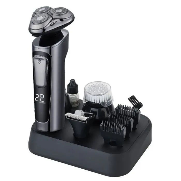 Rasoir électrique multifonction avec Rechargeable sec et humide ensemble de tondeuse pour hommes