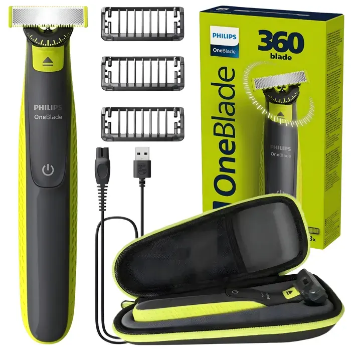 Rasoir électrique - Philips - OneBlade 360 QP2724/23 - Visage et Corps - Etui - 3 Sabots