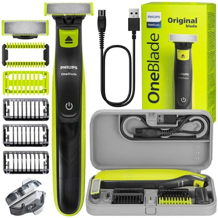 Rasoir électrique - Philips - OneBlade QP2824 10 - Visage et corps - Avec étui de voyage rigide