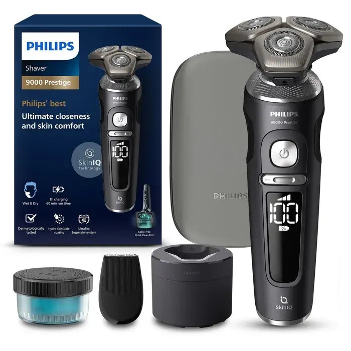 Rasoir électrique Philips S9000 Prestige SP9840/32 - Noir et Gris - Charge rapide - Batterie lithium-ion