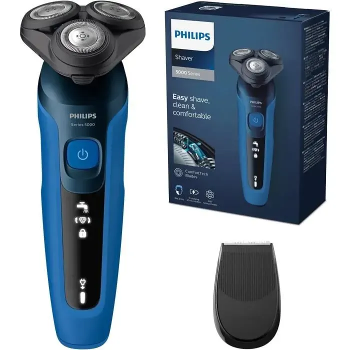 Rasoir électrique - Philips - Series 5000 - 100 % étanche - Lames ComfortTech - Tondeuse SmartClick