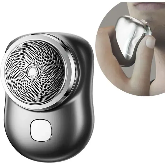 Rasoir électrique Portable Mini-Shave Wet and Dry Mens Razor USB Rechargeable Shaver Convient pour la Maison la Voiture [O300]