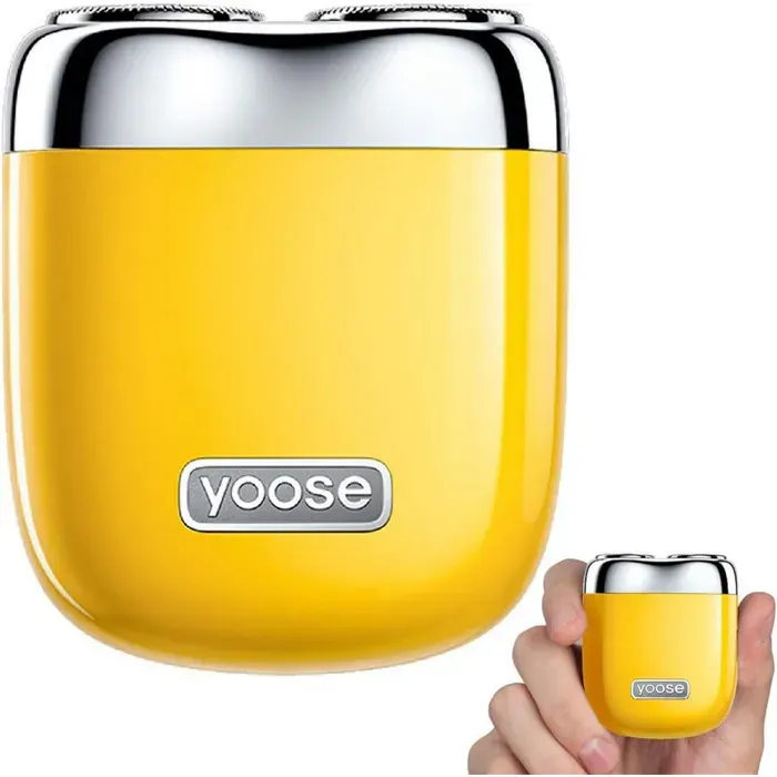 Rasoir électrique portable YOOSE-MINI2 tout alliage étanchéité IPX7 batterie longue durée design portable et de voyage. Jaune