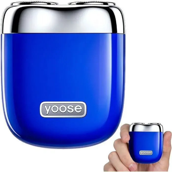 Rasoir électrique portable YOOSE-MINI2 tout alliage étanchéité IPX7 batterie longue durée design portable et de voyage. Bleu