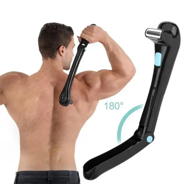 Rasoir électrique pour cheveux de dos sans fil - Modèle B3 - Noir - Tête amovible et remplaçable-keeper
