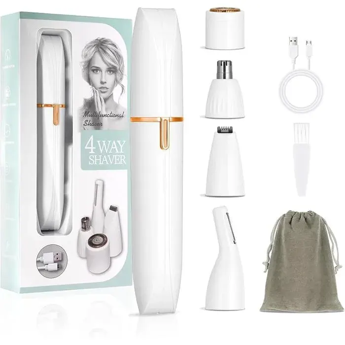 Rasoir Électrique Pour Femm4 En 1 Rasoir Indolore RechargeableTondeuse Femme IndoloreTondeuse à poils de nezM RASOIR ELECTRIQUE
