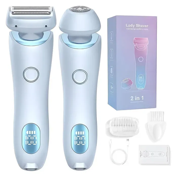 Rasoir électrique pour femme 2 en 1 Glide Pro 3.0 rasoir indolore jambes aisselles poils pubiens épilateur rechargeable sa