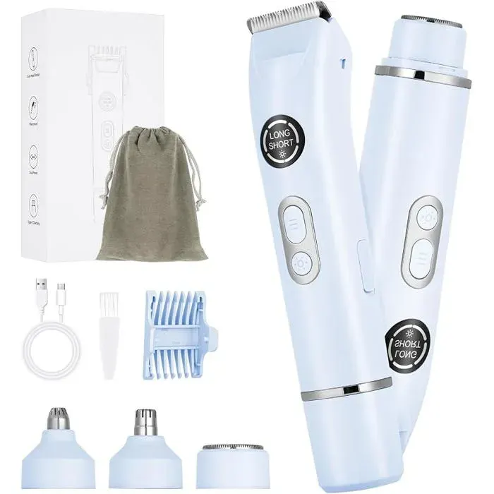 Rasoir Électrique Pour Femme4 En 1 Rasoir Indolore Rechargeable avec Peigne à DentsTondeuse BleuTondeuse Femme RASOIR ELECTRIQUE