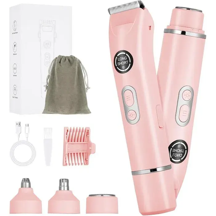 Rasoir Électrique Pour Femme4 En 1 Rasoir Indolore Rechargeable avec Peigne à DentsTondeuse Femme IndoloreTond RASOIR ELECTRIQUE