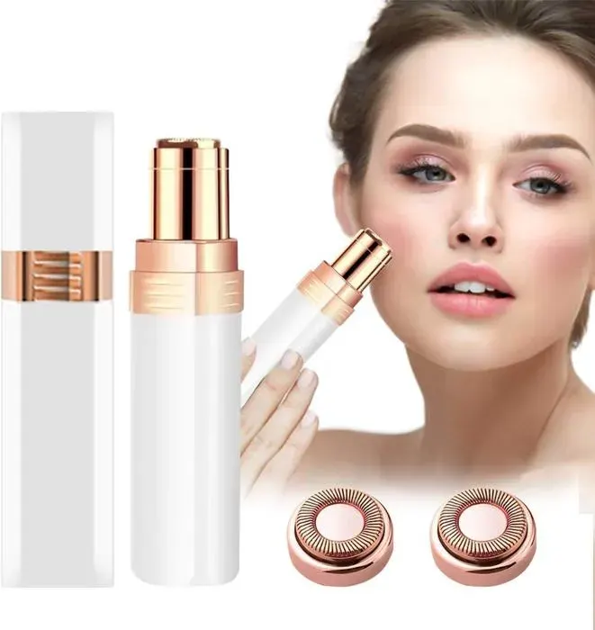 Rasoir Electrique Pour FemmeRasoir électrique Visage Femme Waterproof Epilateur Electrique Tondeuse Femme Visage avec Tête(Blanc)