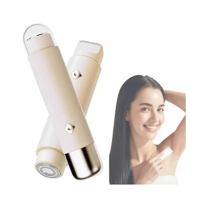 Rasoir électrique pour femmes Nouveau modèle 2025 : tondeuse à poils 2 en 1 étanche IPX8 Tondeuse de précision pour le visage