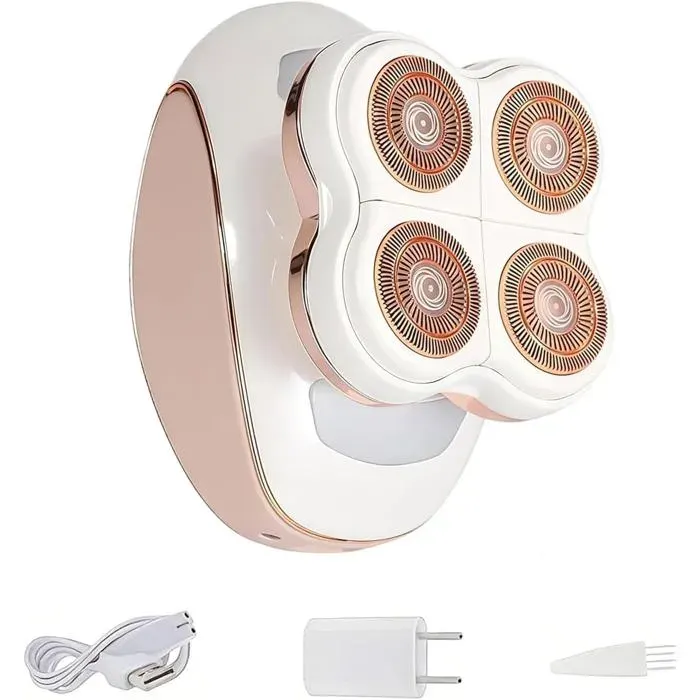 Rasoir électrique pour femmes utilisation à sec ou sous leau épilation indolore et sans fil rasoir étanche pour le vis...