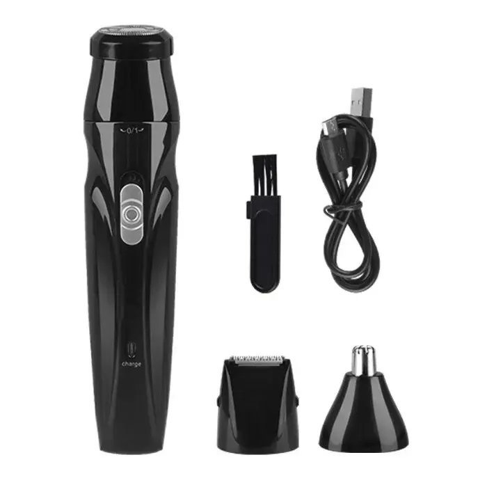 Rasoir électrique pour homme 3 en 1 rasoir rotatif sans fil étanche USB charge rapide humide/sec avec tondeuse incluse 1