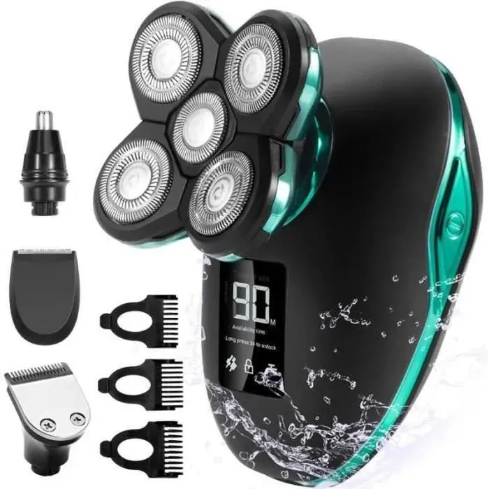 Rasoir électrique pour homme 5 en 1 pour homme pour utilisation dans le froid et au sec rechargeable USB sans fil RASOIR ELECTRIQUE
