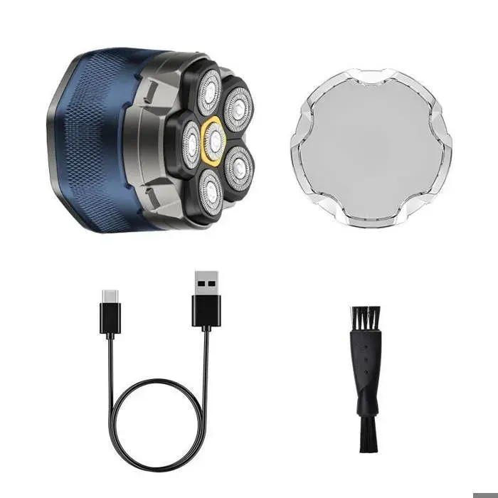 Rasoir électrique pour homme entièrement lavable tête de rasage magnétique écran LED rasoir 3D flottant à 6 têtes
