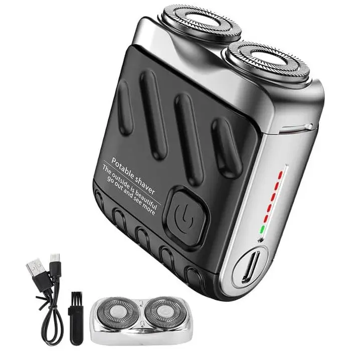 Rasoir Electrique Pour Homme Etanche Ipx7 Usb Mini Rasoir À Sec Et Humide Rasoir Electrique Pour Homme Avec 2 Têtes De Rechange Ma
