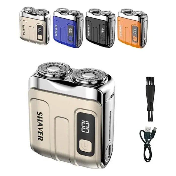 Rasoir Électrique pour Hommes - 53x28 5x63 mm - Tondeuse à Barbe Rechargeable - Compact et Portable pour la Maison et les Voyages