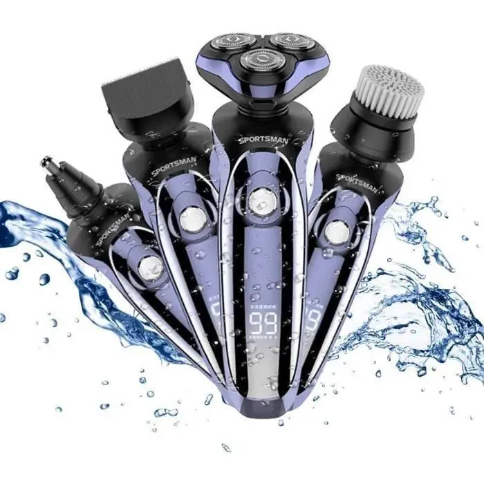 Rasoir Électrique Pour Hommes Rasoir À Barbe Rasoir 4-En-1 Tondeuse À Cheveux Tondeuse Charge Rapide USB Impermé RASOIR ELECTRIQUE