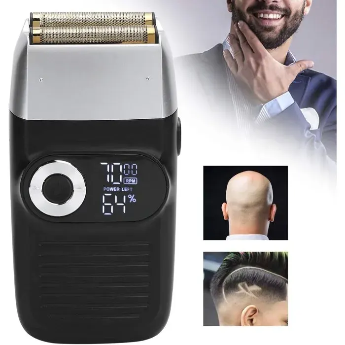 Rasoir électrique pour hommes rasoir professionnel adapté aux coiffeurs tondeuse 2 en 1 avec écran LCD rasoir rechargeable