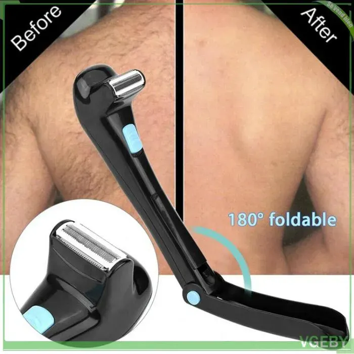 Rasoir électrique pour le dos - FAFEICY - Pliable - Poignée 180° - Sans fil (2x AA) - Tête amovible