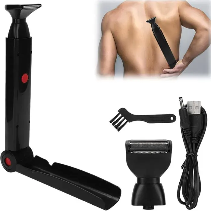 Rasoir Électrique Pour Le Dos HommeTondeuse Corps Pour Hommes Avec Long Manche Pour VisageBrasMenton Barbe