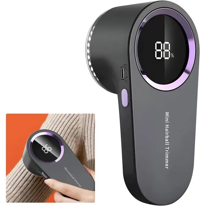 Rasoir électrique pour tissus épilateur rechargeable à 6 lames écran numérique intelligent gris