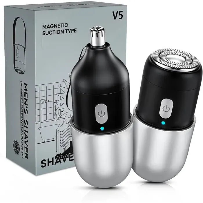 Rasoir électrique professionnel 2 en 1 rechargeable par USB pour le visage et le nez-Pour le visage et le nez