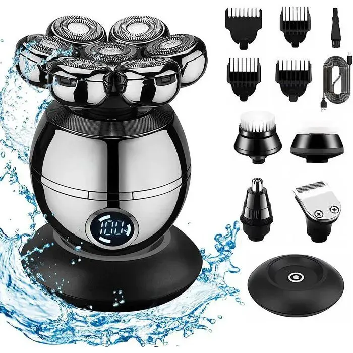 Rasoir Électrique Rasoir Électrique Homme Rasoir Tête Chauve Rasoir Homme 7DLe cadeau idéal pour la fête des pères