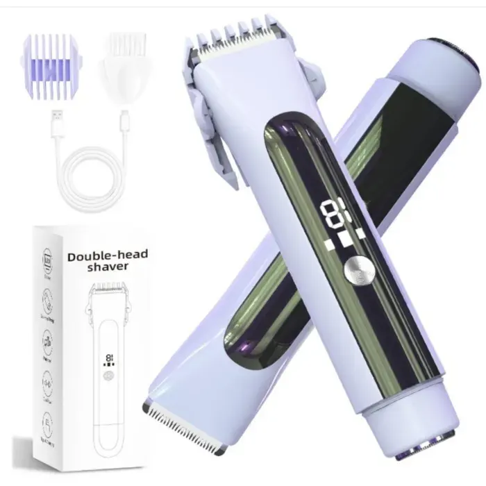 Rasoir Électrique Rasoir facial pour femme Double tête Mini tondeuse le visage les sourcils les lèvres le nez les jambes aisselles