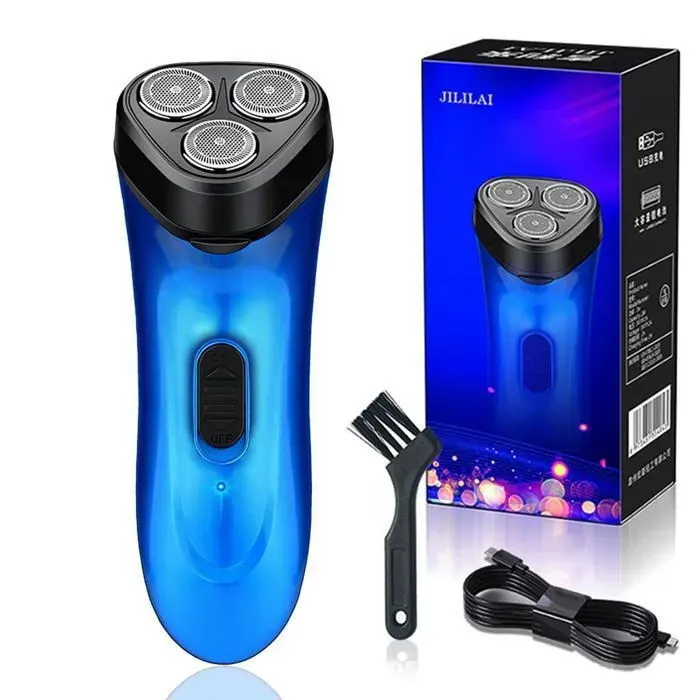 Rasoir électrique rechargeable à trois têtes rasoir portable de voyage rechargeable rasoir à barbe USB pour hommes