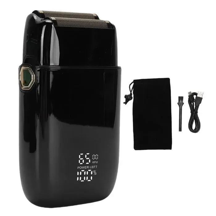 Rasoir électrique rechargeable - - Double tête flottante - Anti-coupure - Étanche - Pour barbe et favoris RASOIR ELECTRIQUE