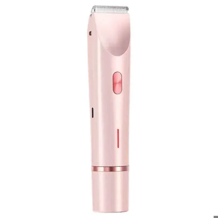 Rasoir électrique rose 2 en 1 pour femmes – Étanche IPX7 pour une utilisation sur peau sèche ou humide double tête amovible