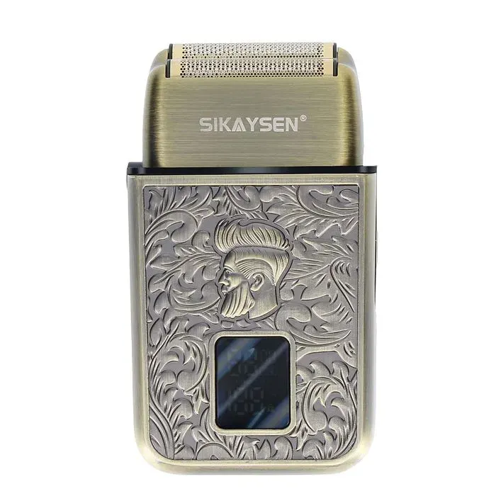 Rasoir électrique - Sikaysen Dorée - Double grille - Affichage numérique LED - Batterie Li‑ion 2h