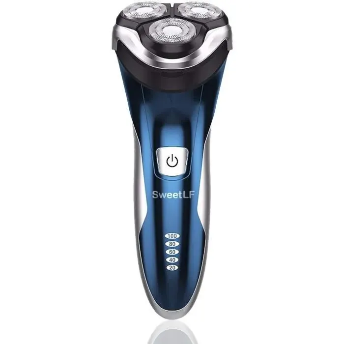 Rasoir électrique SweetLF - Modèle Homme - Bleu - Autonomie 60 min - Chargeur USB - Fonctionnement sans fil