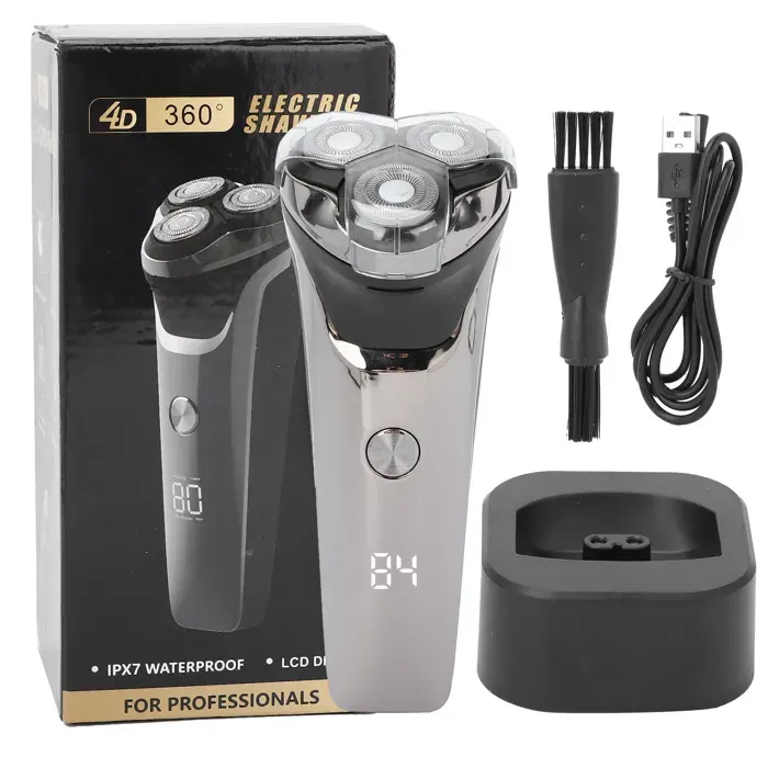 Rasoir Électrique Tondeuse à Barbe de Coupe Flottante Étanche Rechargeable USB 5W